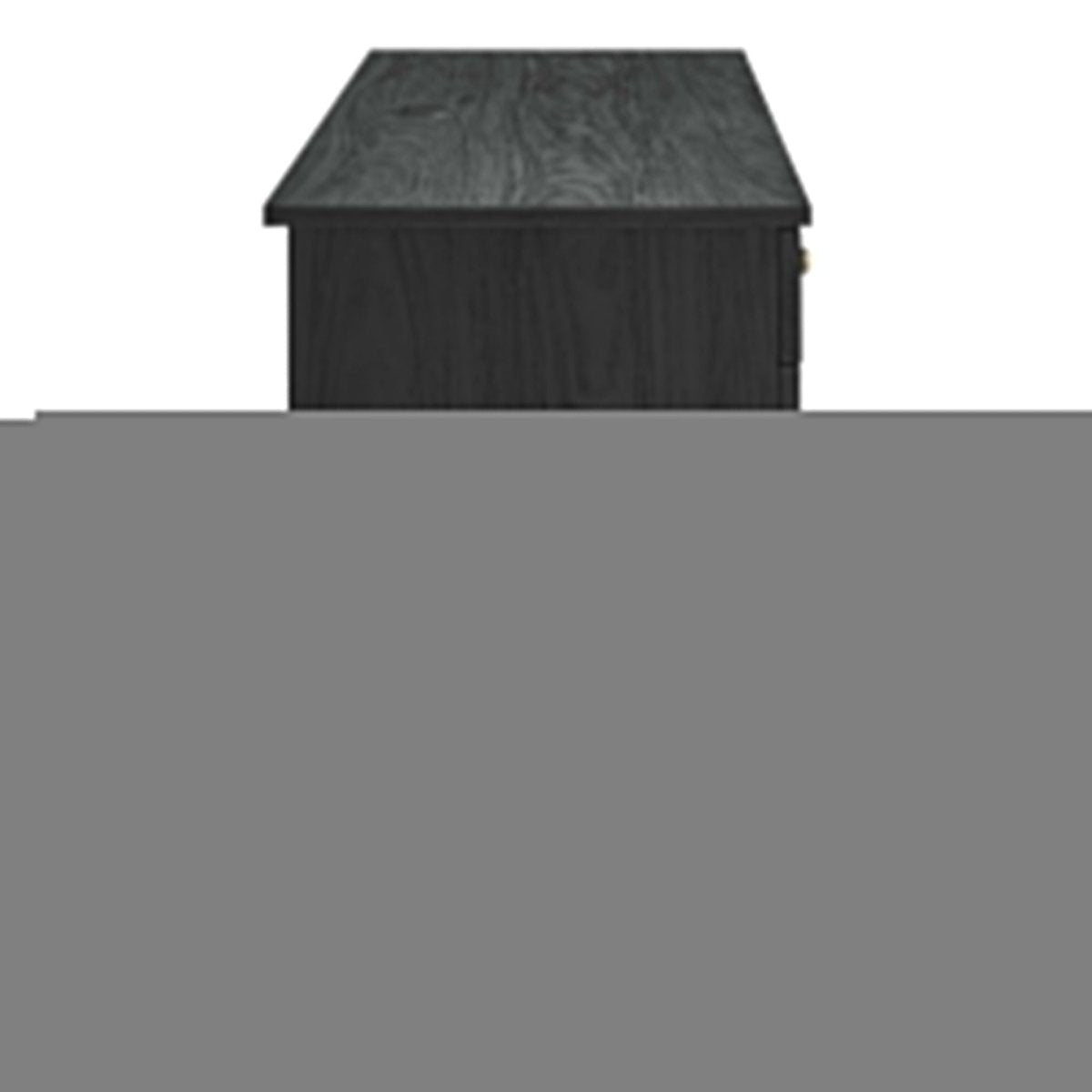 55" Black Modern Rattan Office Desk - Workspace - Alpine Outlets
