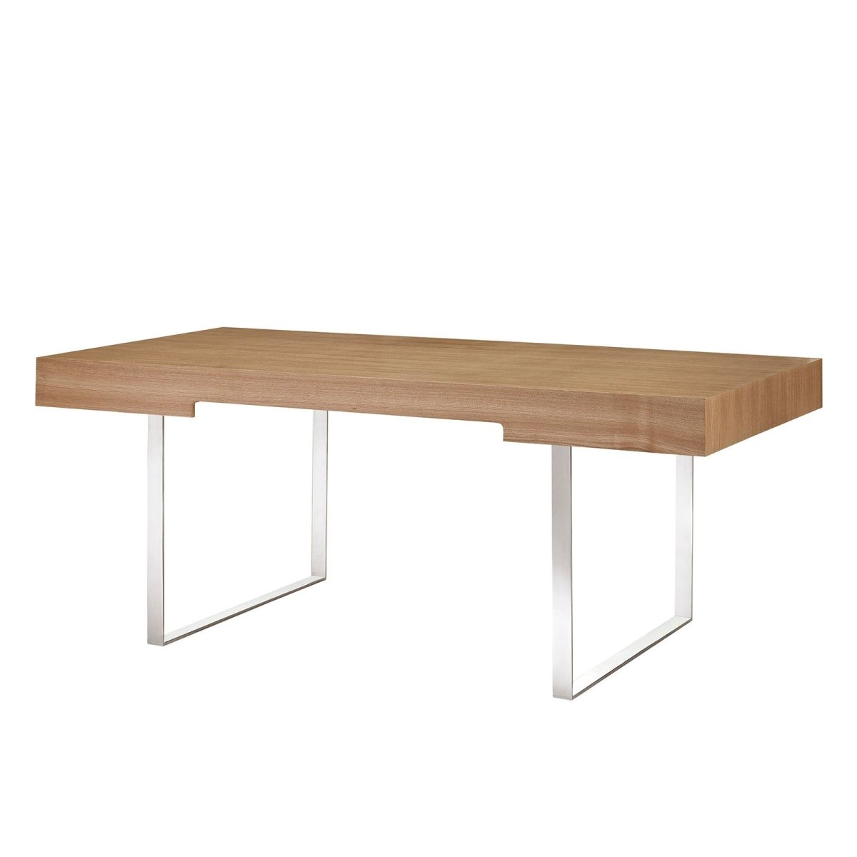 75" Natural Modern Steel Base Office Desk - Workspace - Alpine Outlets