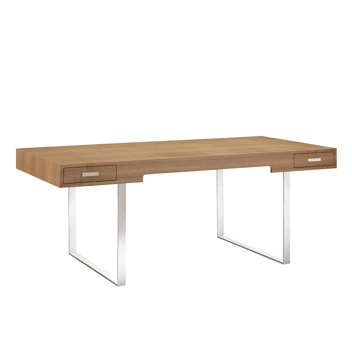 75" Natural Modern Steel Base Office Desk - Workspace - Alpine Outlets