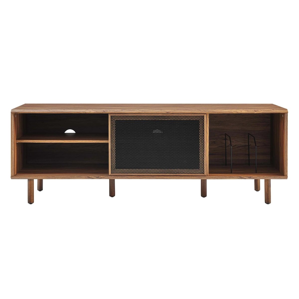 Modern TV and Vinyl Record Stand with Mesh Sliding Doors 67 Inch - TV Stands available at Alpine Outlets in Denver