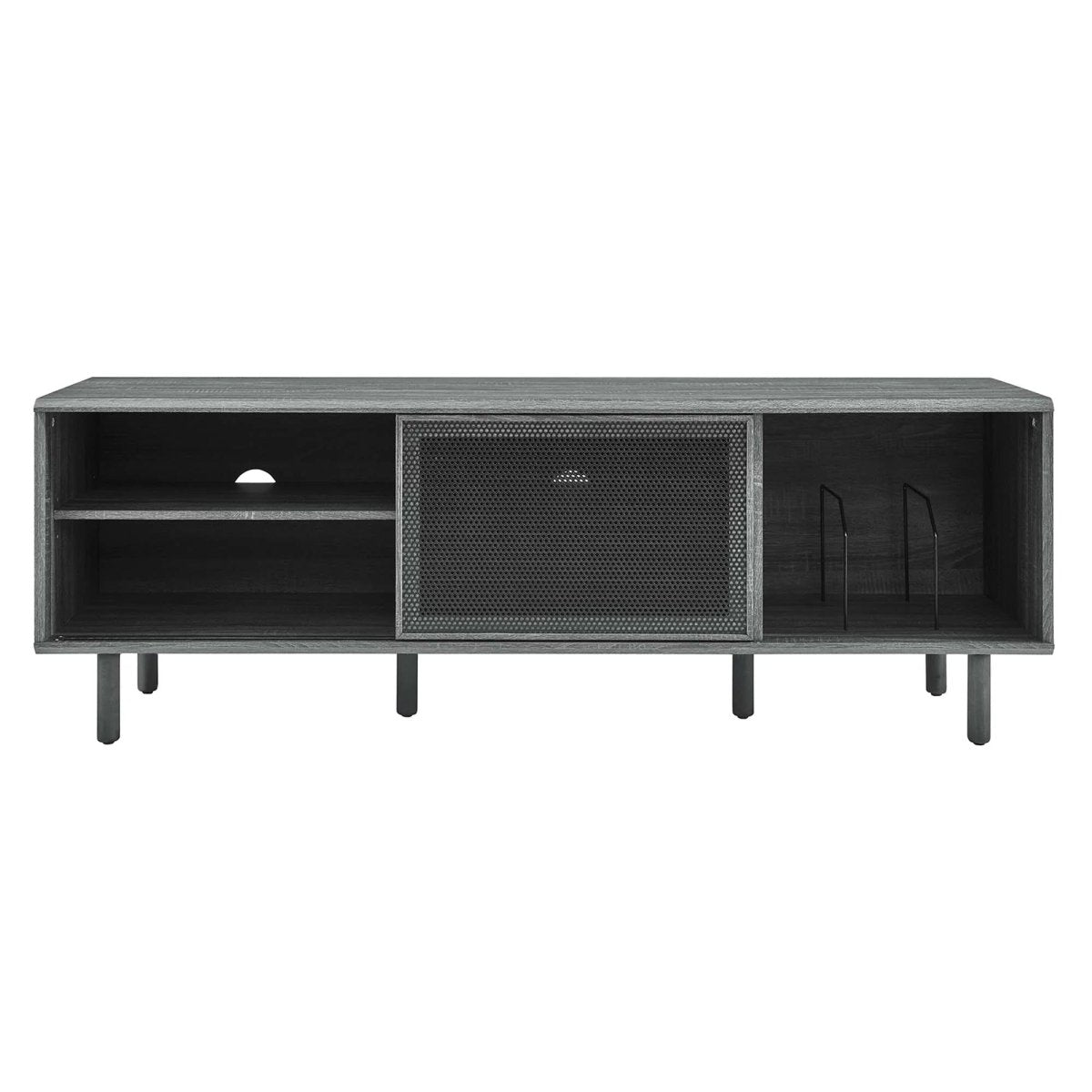 Modern TV and Vinyl Record Stand with Mesh Sliding Doors 67 Inch - TV Stands available at Alpine Outlets in Denver