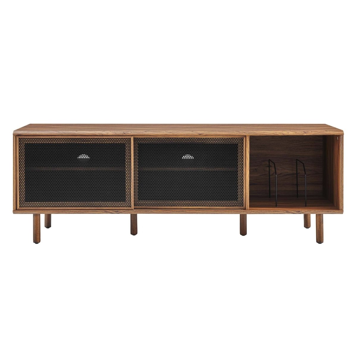 Modern TV and Vinyl Record Stand with Mesh Sliding Doors 67 Inch - TV Stands available at Alpine Outlets in Denver