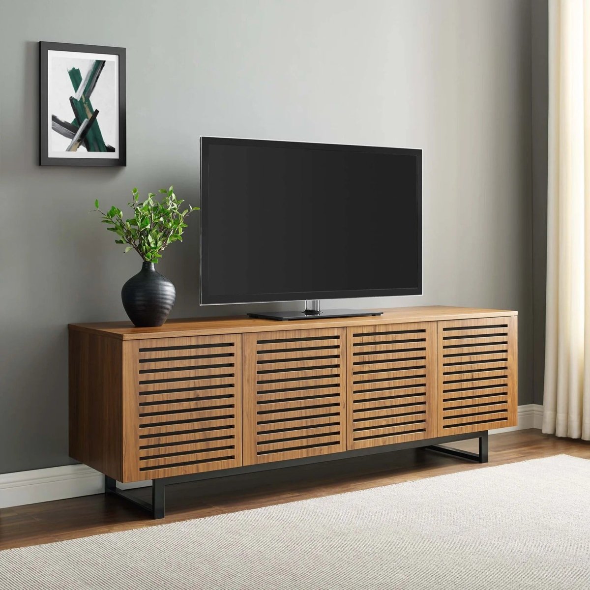 Modern TV Stand with Sliding Doors and Adjustable Shelves 73 Inch - TV Stands available at Alpine Outlets in Denver
