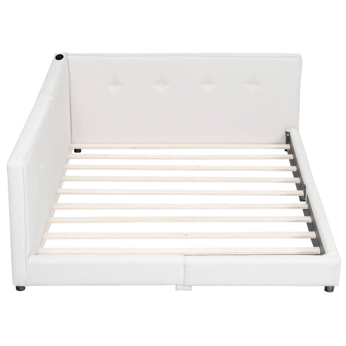Modern Upholstered Platform Bed With USB Ports And LED Belt - Upholstered Beds available at Alpine Outlets in Denver