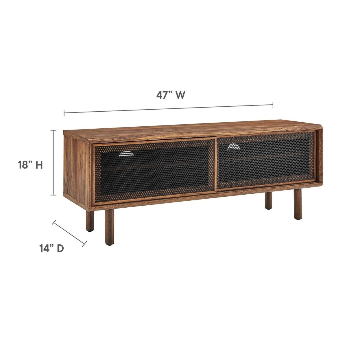 Modern Urban TV Stand with Mesh Sliding Doors 47 Inch - TV Stands available at Alpine Outlets in Denver