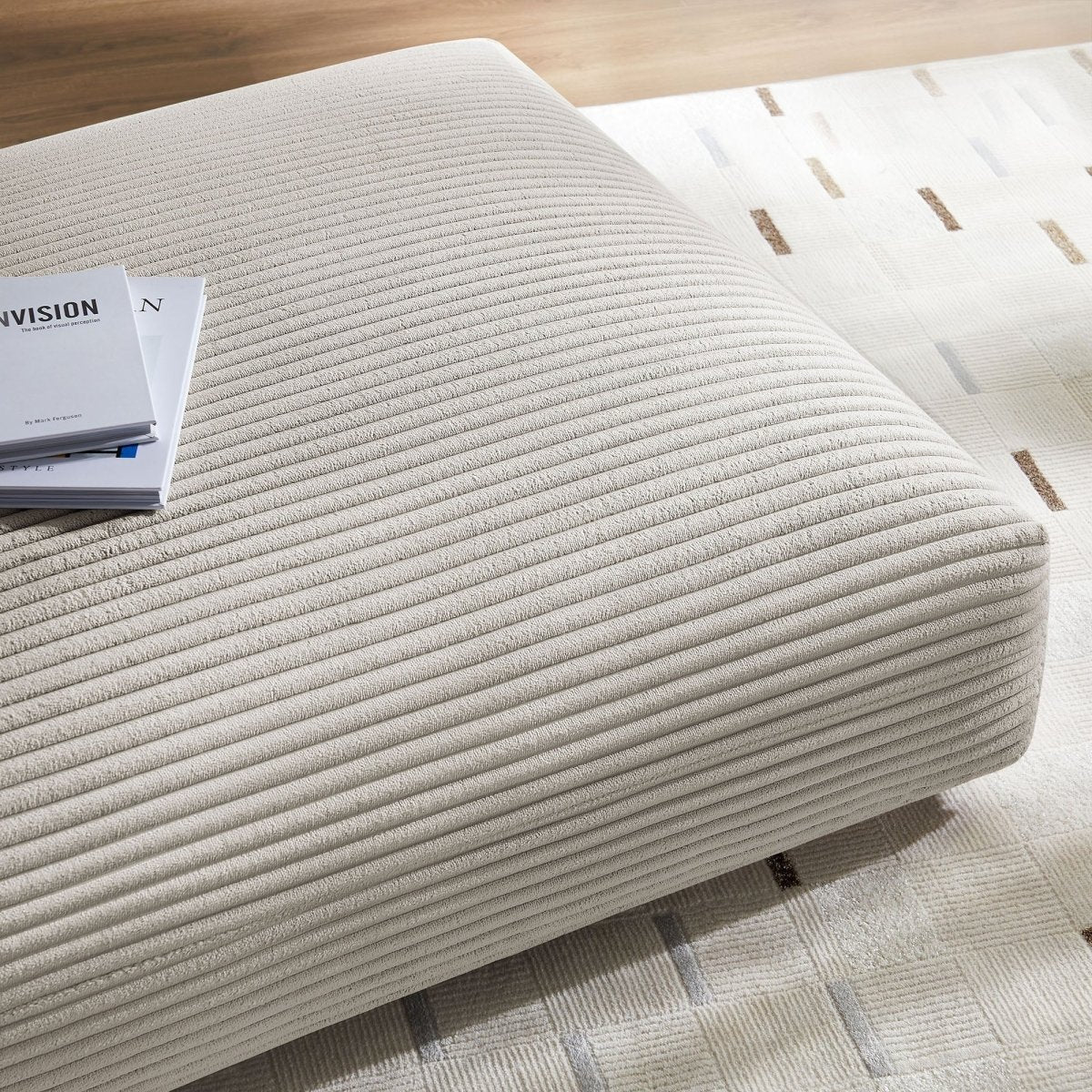 Modular Corduroy Upholstered Ottoman β Large Square 45 Inch - Ottomans available at Alpine Outlets in Denver