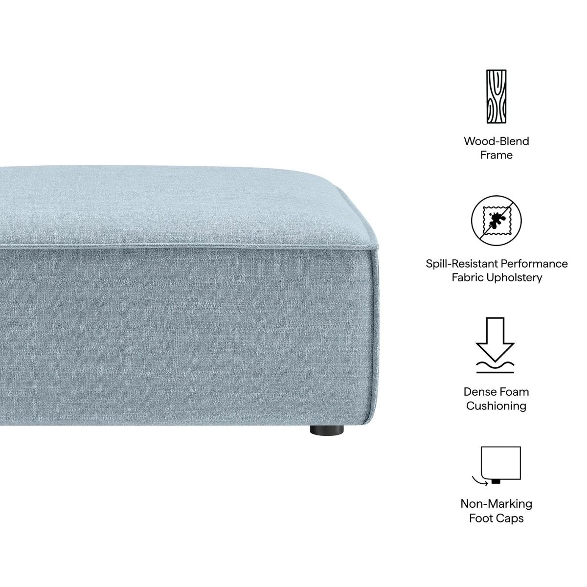 Modular Performance Fabric Ottoman with Piping – 41 Inch - Ottomans available at Alpine Outlets in Denver