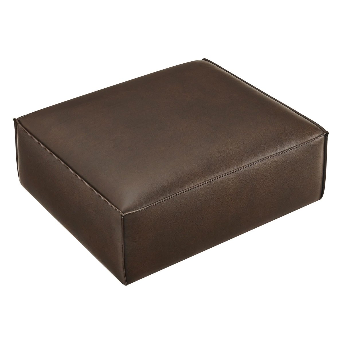 Modular Vegan Leather Ottoman with Piping – 41 Inch - Ottomans available at Alpine Outlets in Denver