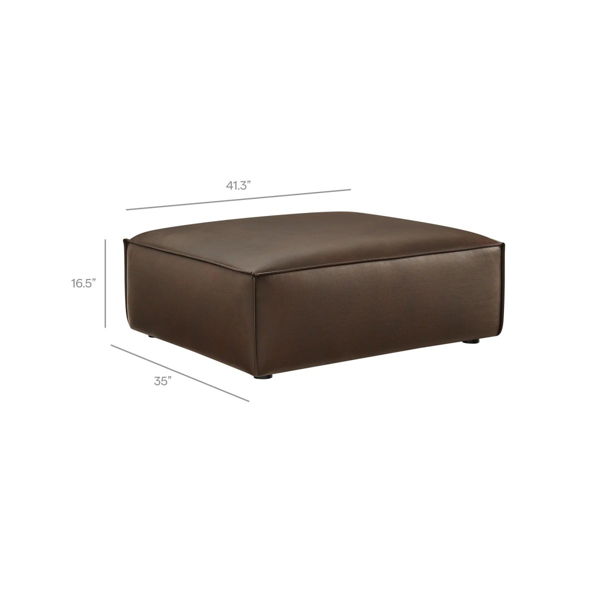 Modular Vegan Leather Ottoman with Piping – 41 Inch - Ottomans available at Alpine Outlets in Denver