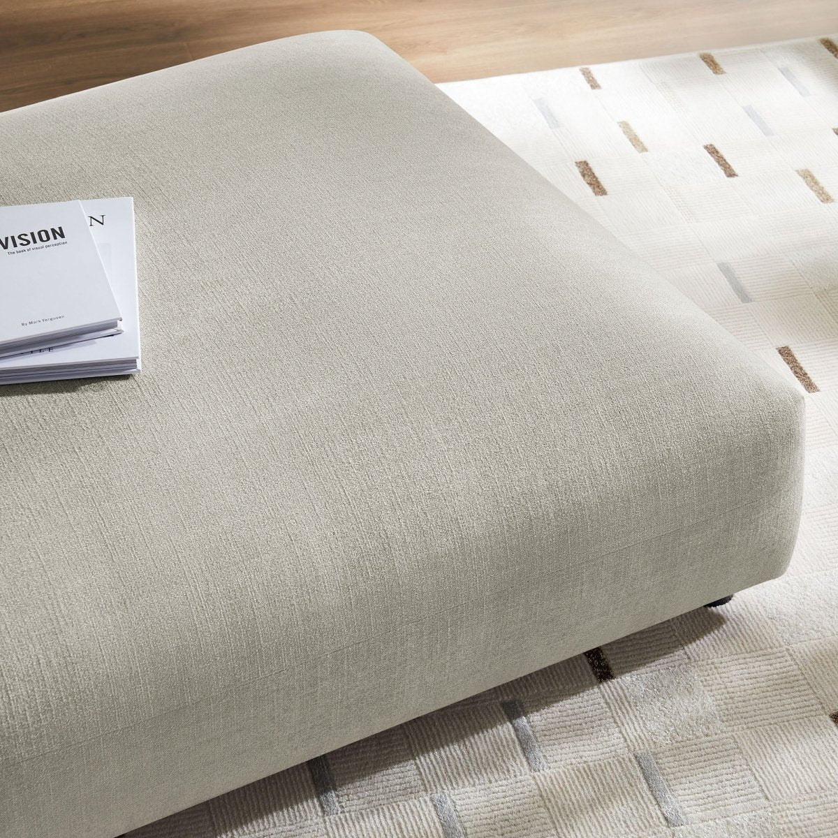 Modular Woven Fabric Upholstered Ottoman – Large Square 45 Inch - Ottomans available at Alpine Outlets in Denver