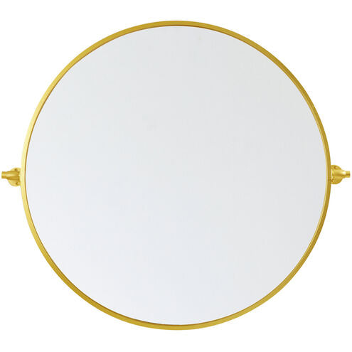 Everly 30 Inch Gold Round Pivot Wall Mirror