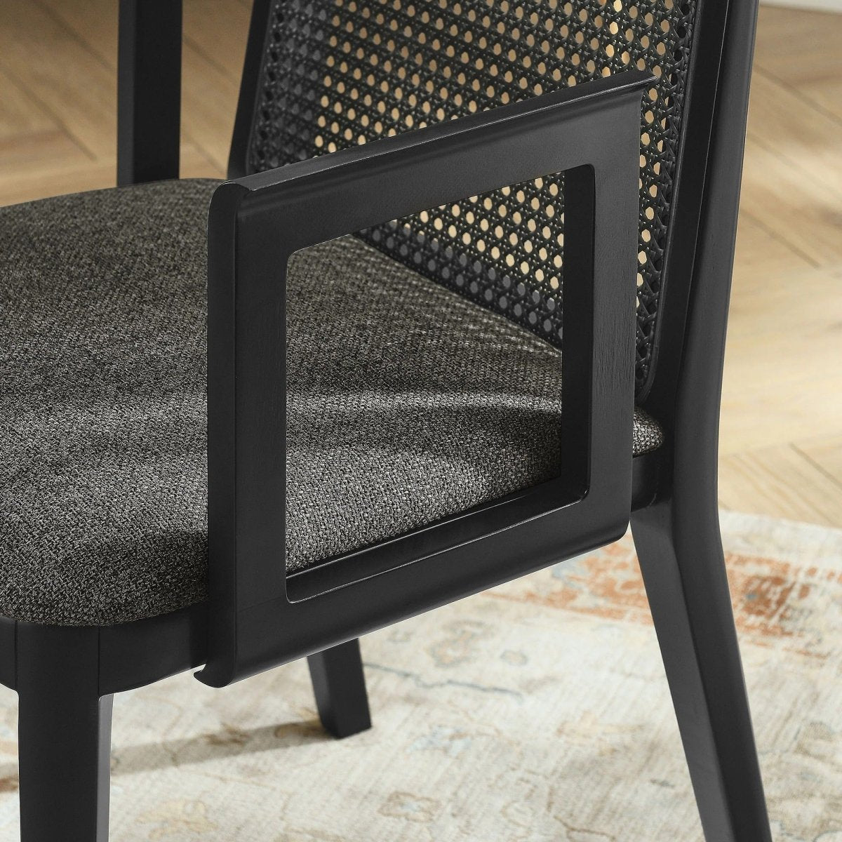 Natural Beech Wood and Rattan Cane Back Dining Armchair - Dining Chairs available at Alpine Outlets in Denver
