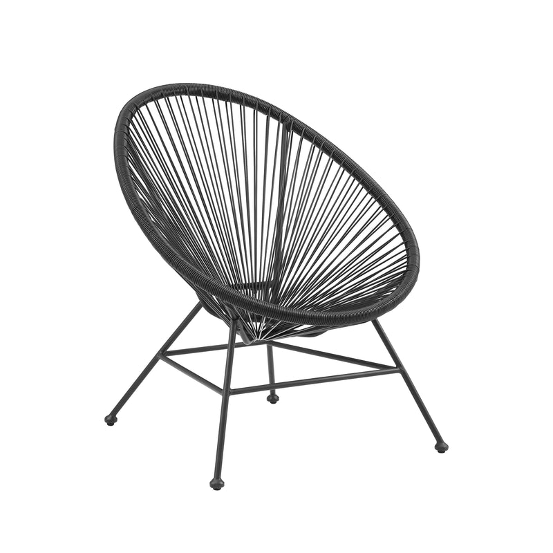 Linon Anson White/Black Rope/Steel Outdoor Single Chair