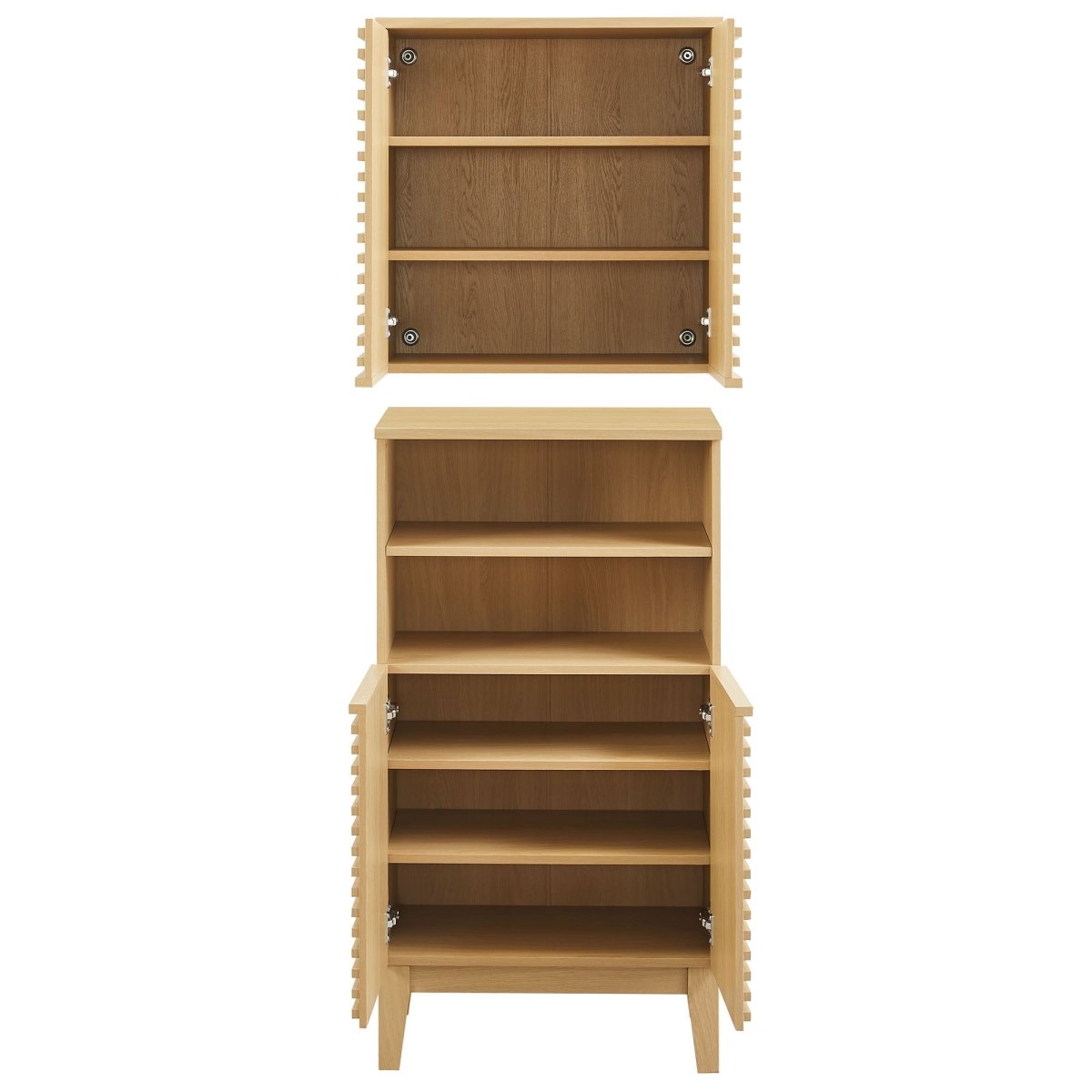 Oak Bathroom Cabinet Set with Freestanding and Wall-Mounted Storage - Bathroom Fixtures - Alpine Outlets