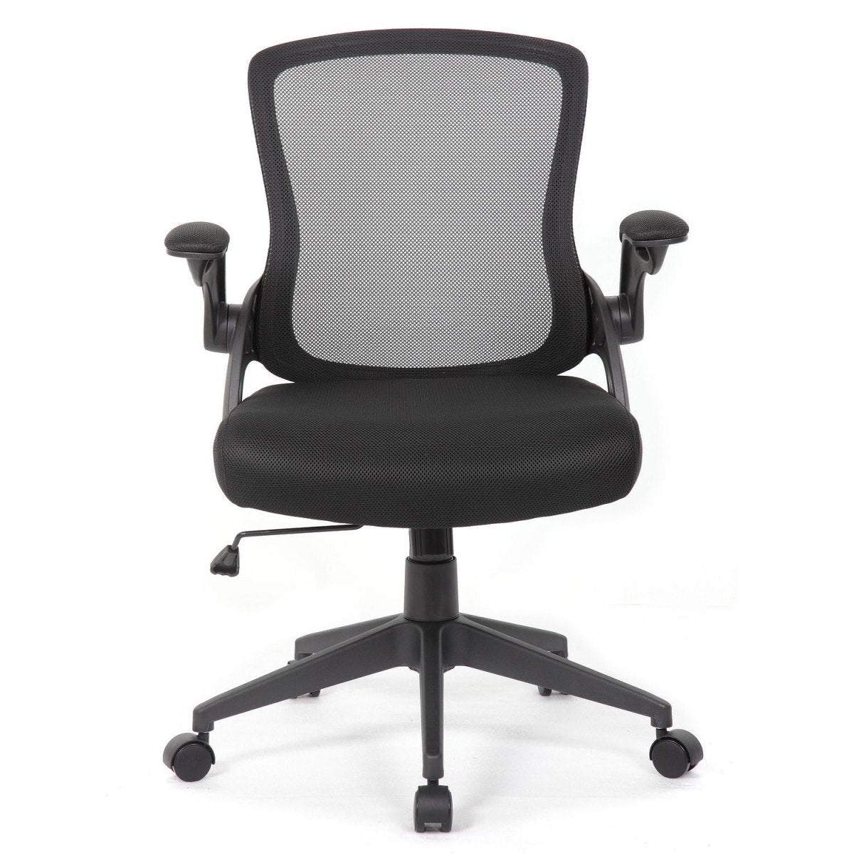 Office Chair & Mid Back Design, Adjustable Height And Foldable Armrests - Black - Swivel Chairs available at Alpine Outlets in Denver