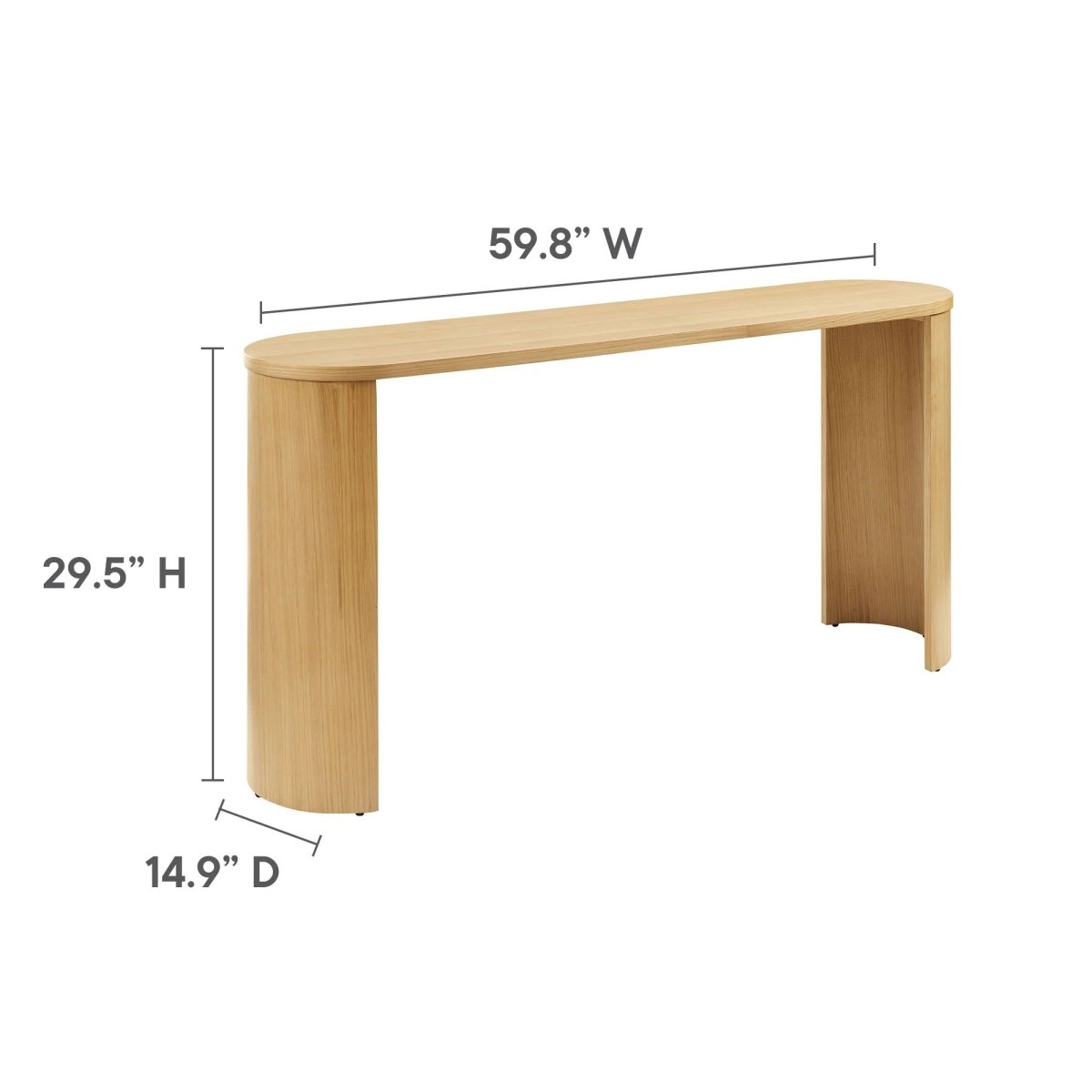 Oval Wood Console Table with Arched Legs β 60 Inch - Ottomans available at Alpine Outlets in Denver