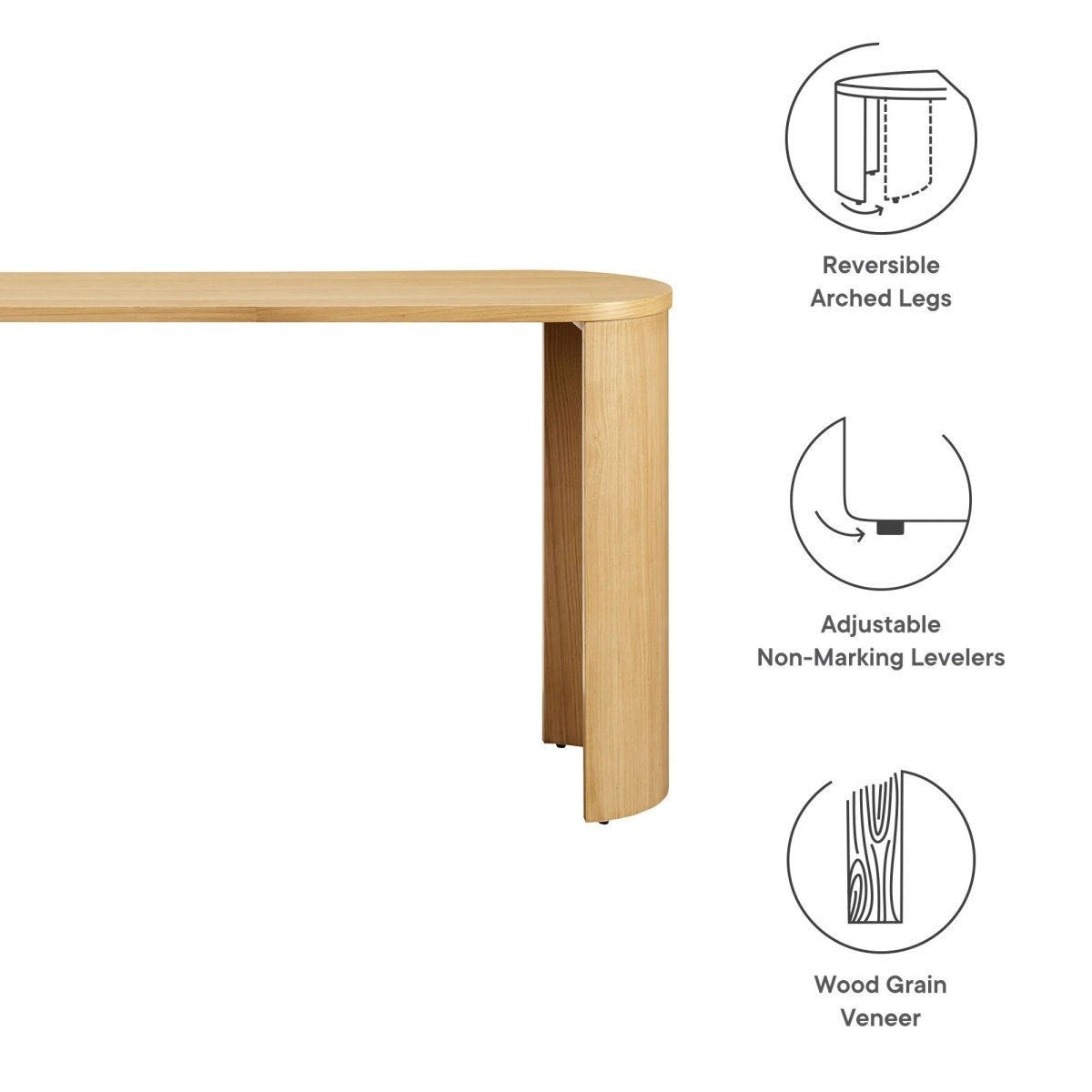 Oval Wood Console Table with Arched Legs β 60 Inch - Ottomans available at Alpine Outlets in Denver