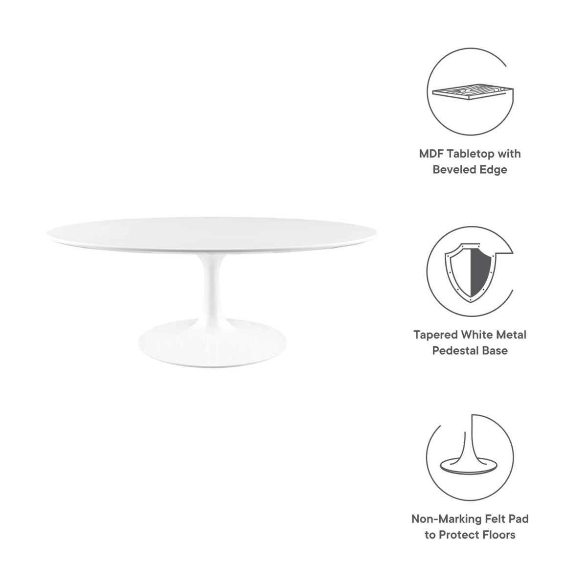 Oval Wood Pedestal Coffee Table - Coffee Tables available at Alpine Outlets in Denver
