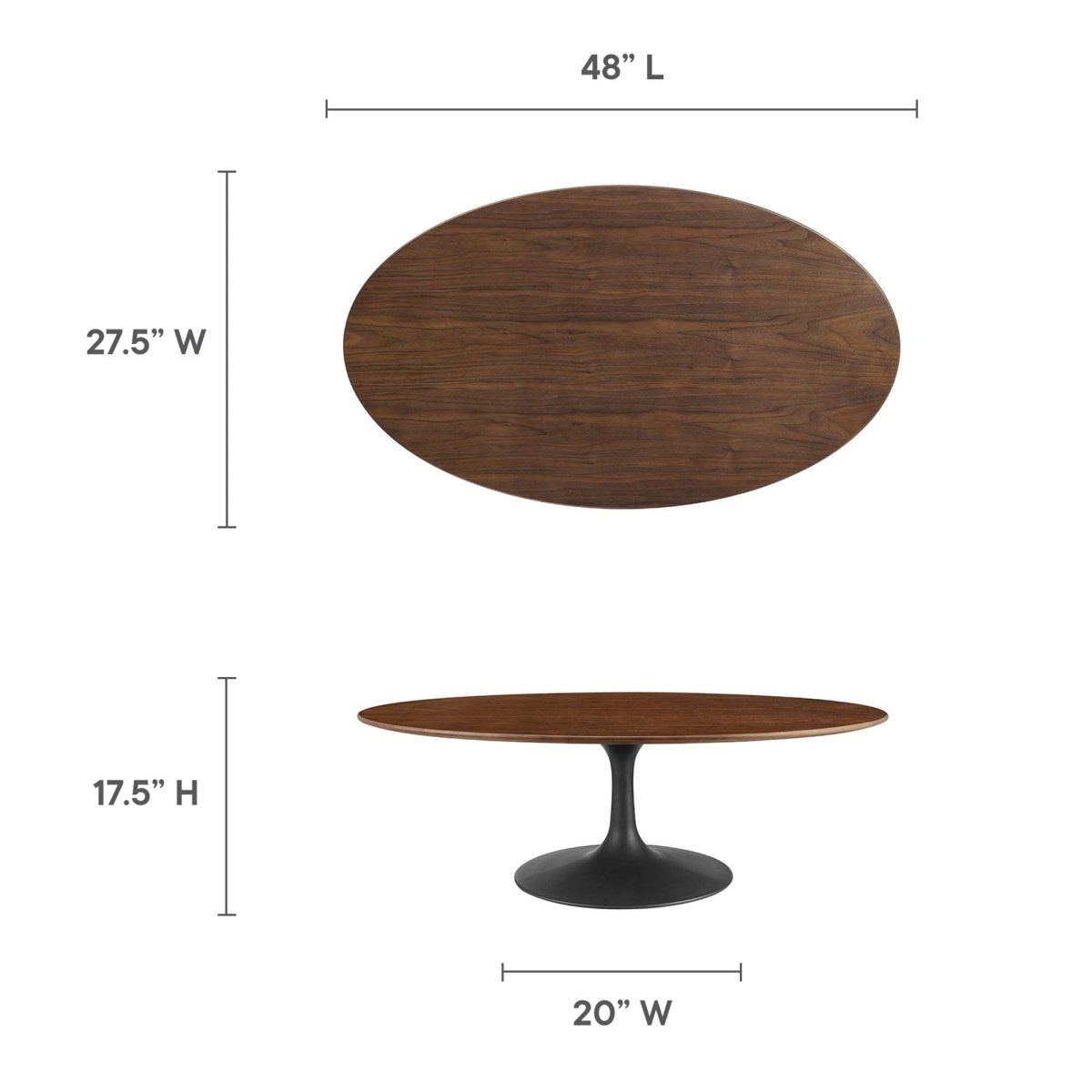 Oval Wood Pedestal Coffee Table - Coffee Tables available at Alpine Outlets in Denver