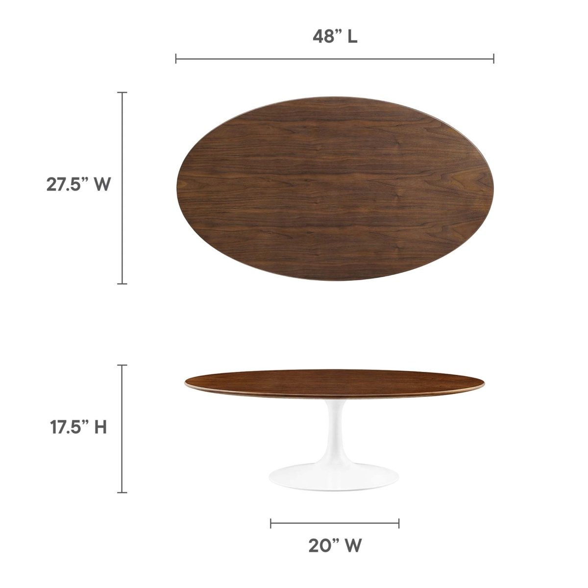 Oval Wood Pedestal Coffee Table - Coffee Tables available at Alpine Outlets in Denver