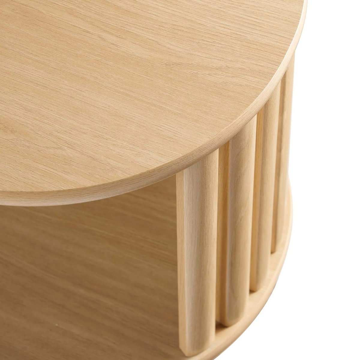 Oval Wood Side Table with Storage and Metal Legs β 20 Inch - End & Side Tables available at Alpine Outlets in Denver