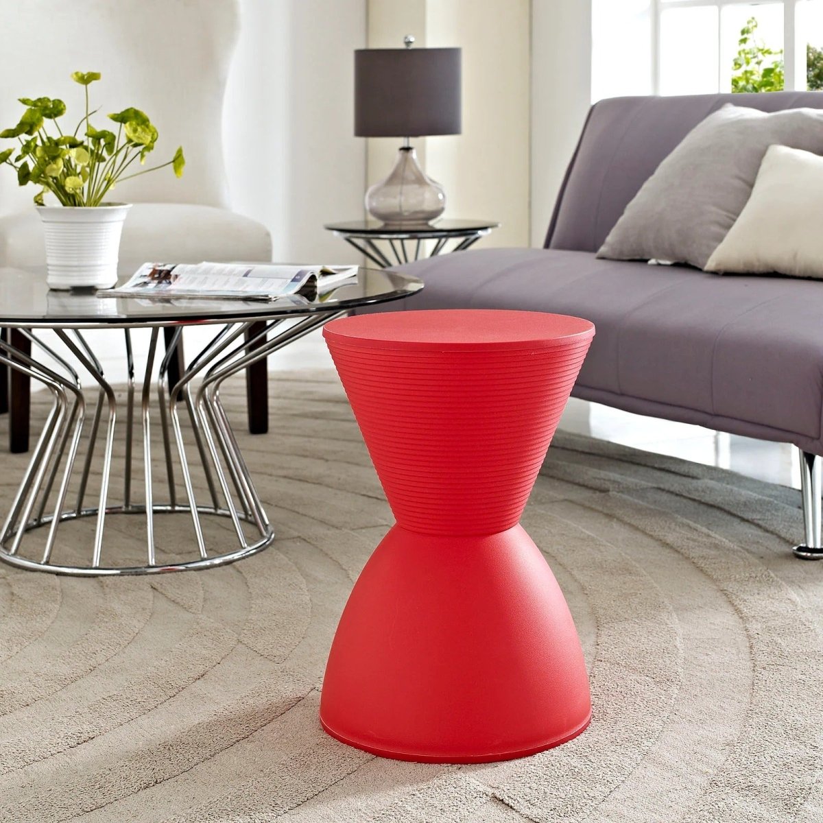 Plastic Accent Stool Side Table with Storage – 17 Inch - Ottomans available at Alpine Outlets in Denver