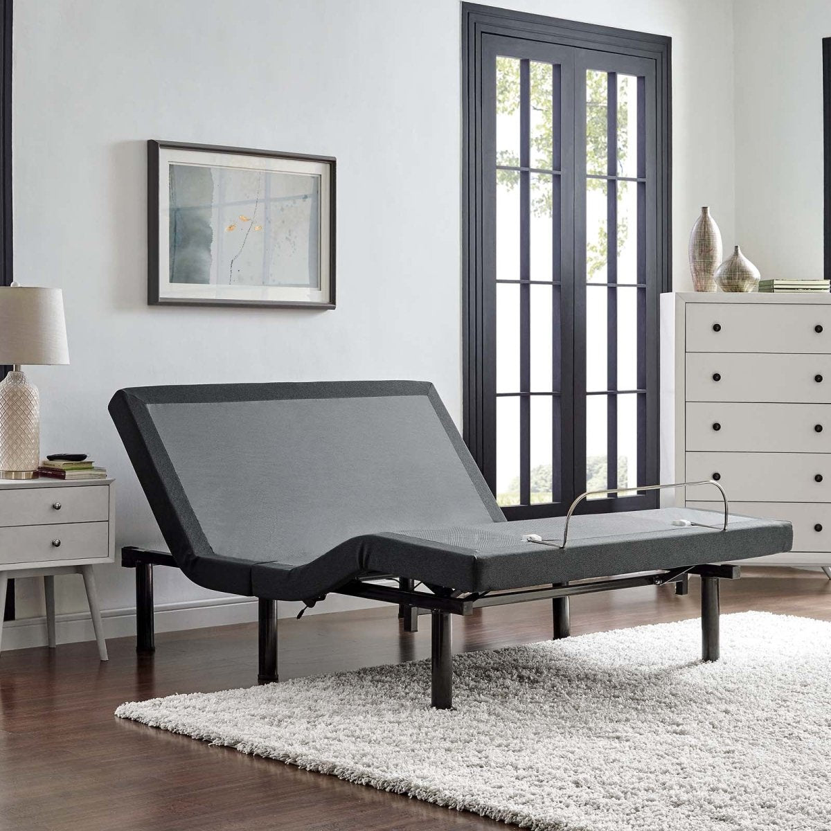 Queen Adjustable Wireless Remote Platform Bed Base in Gray - Platform Bed available at Alpine Outlets in Denver