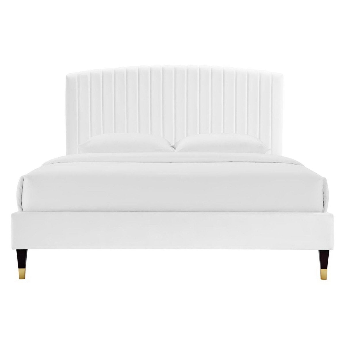Queen Channel Tufted Performance Velvet Platform Bed - Platform Bed available at Alpine Outlets in Denver