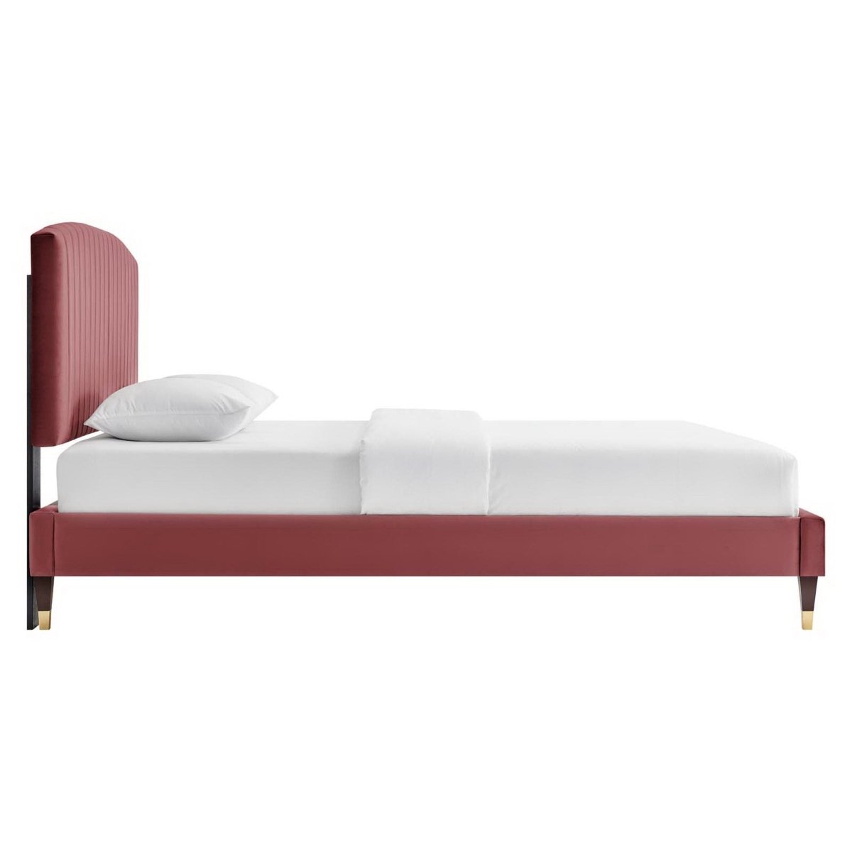 Queen Channel Tufted Performance Velvet Platform Bed - Platform Bed available at Alpine Outlets in Denver