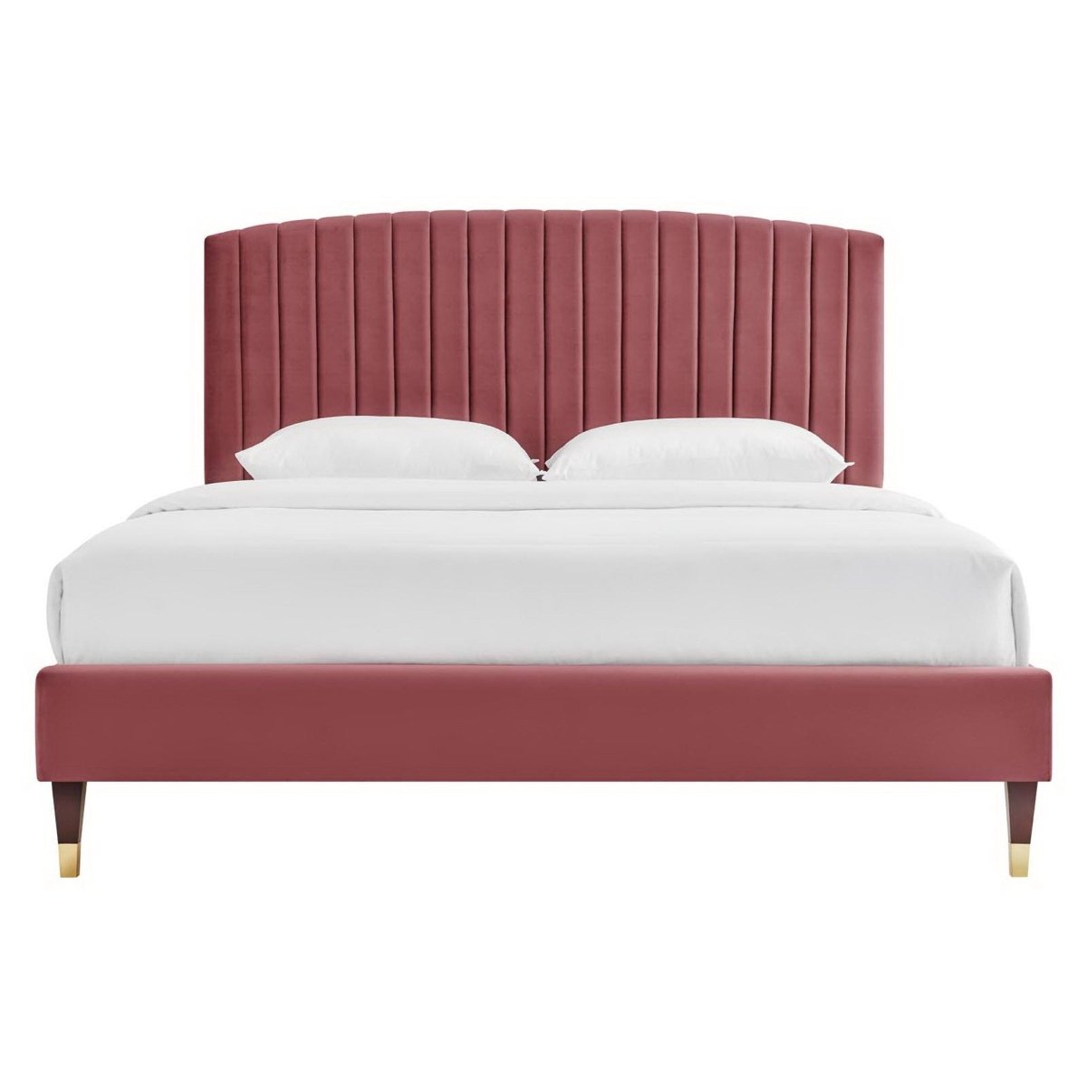 Queen Channel Tufted Performance Velvet Platform Bed - Platform Bed available at Alpine Outlets in Denver