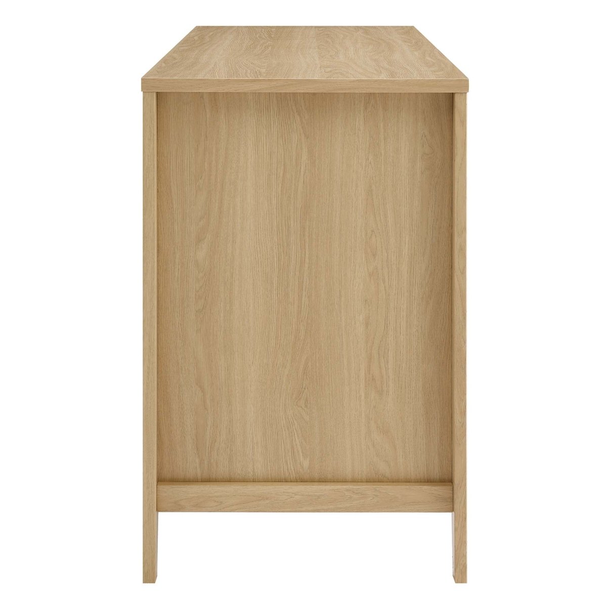 47" Oak Rattan Office Desk with Storage - Workspace - Alpine Outlets