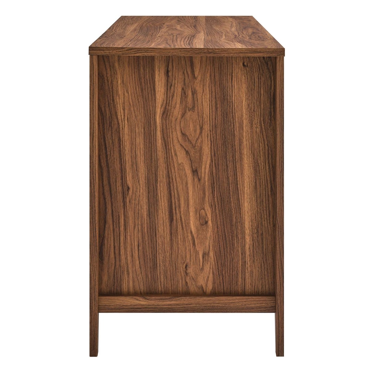 47" Walnut Rattan Office Desk with Storage - Workspace - Alpine Outlets