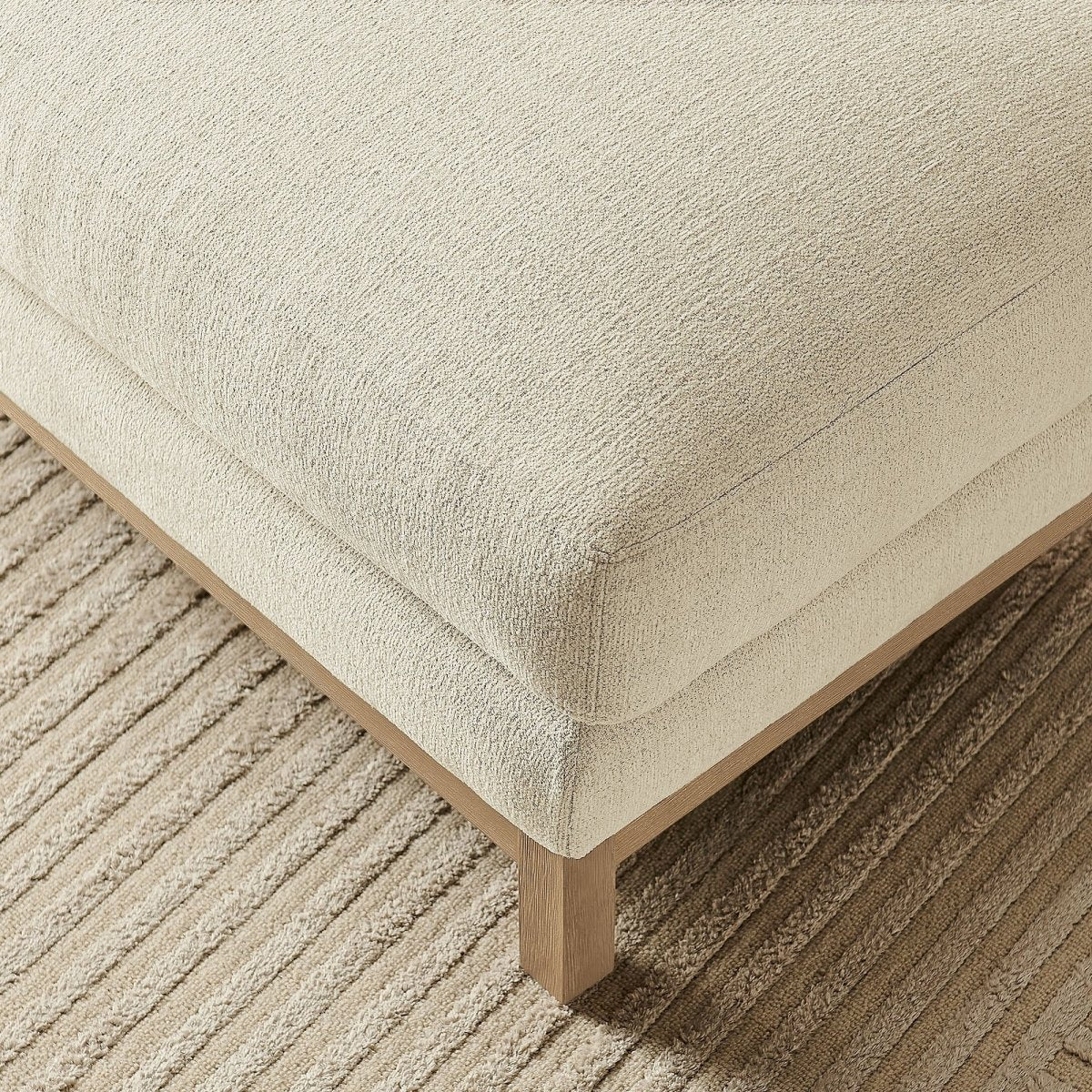 Rectangular Chenille Fabric Ottoman – Upholstered 36 Inch - Ottomans available at Alpine Outlets in Denver