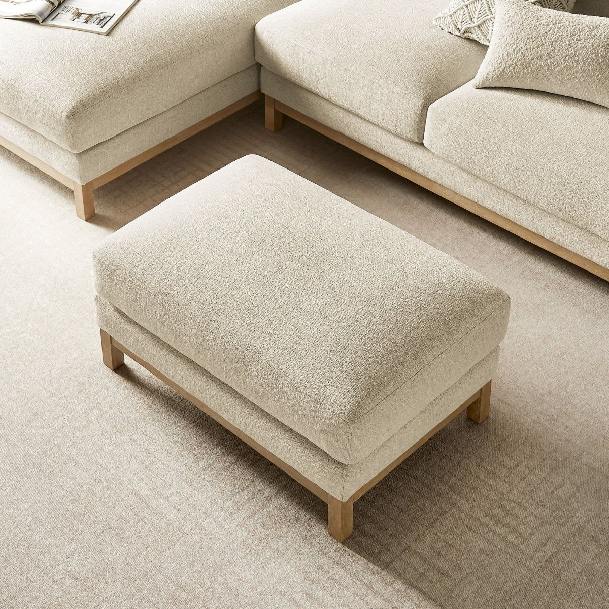 Rectangular Chenille Fabric Ottoman – Upholstered 36 Inch - Ottomans available at Alpine Outlets in Denver