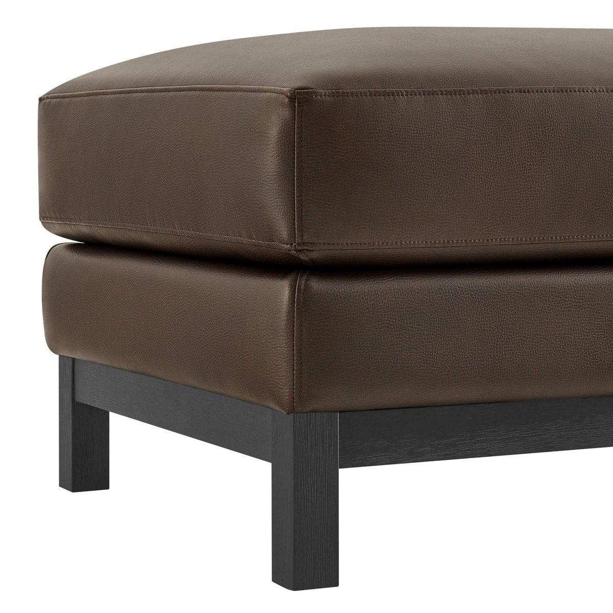 Rectangular Vegan Leather Ottoman β Upholstered 36 Inch - Ottomans available at Alpine Outlets in Denver