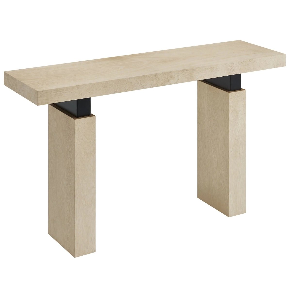 Rectangular Wood Console Table with Metal Supports – 52 Inch - Ottomans available at Alpine Outlets in Denver