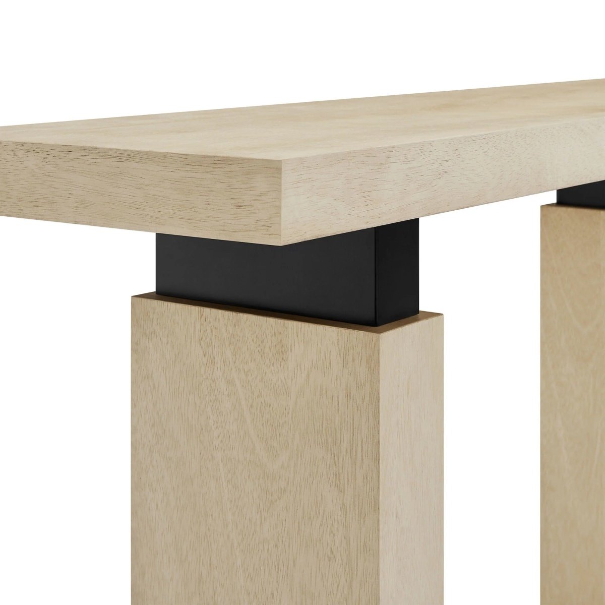 Rectangular Wood Console Table with Metal Supports – 52 Inch - Ottomans available at Alpine Outlets in Denver