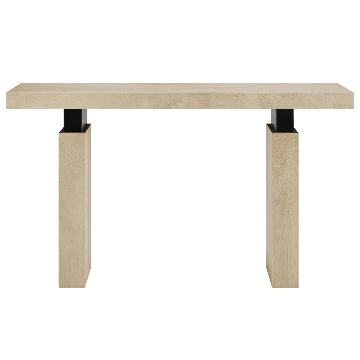 Rectangular Wood Console Table with Metal Supports – 52 Inch - Ottomans available at Alpine Outlets in Denver