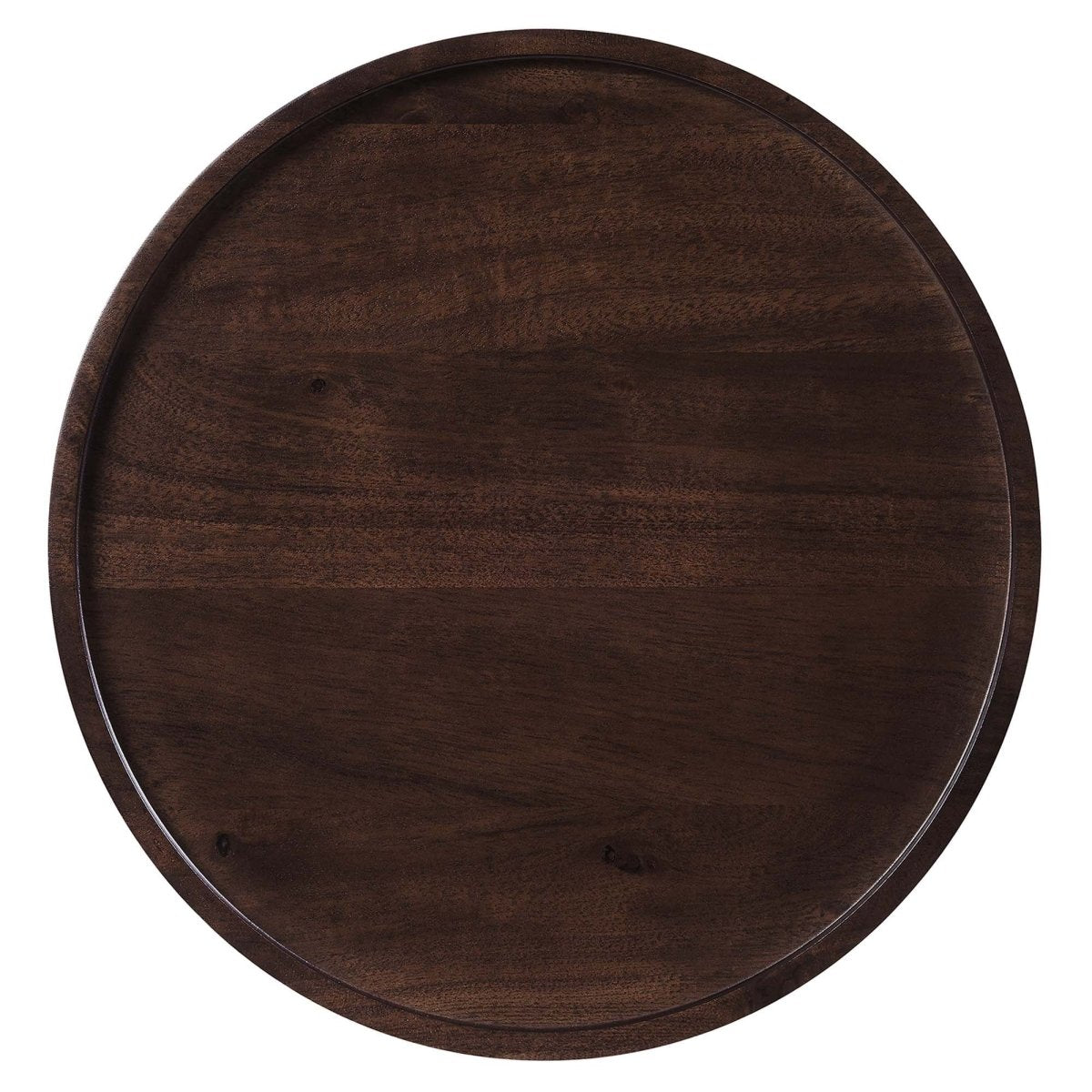Round Acacia Wood Side Table with Marble Base β 14 Inch - End & Side Tables available at Alpine Outlets in Denver
