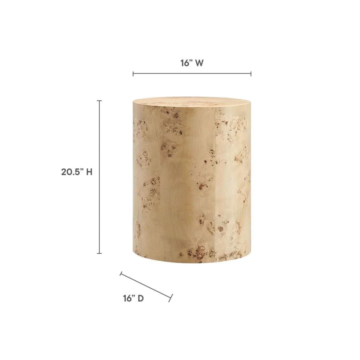 Round Burl Wood Side Table – 16 Inch - End & Side Tables available at Alpine Outlets in Denver