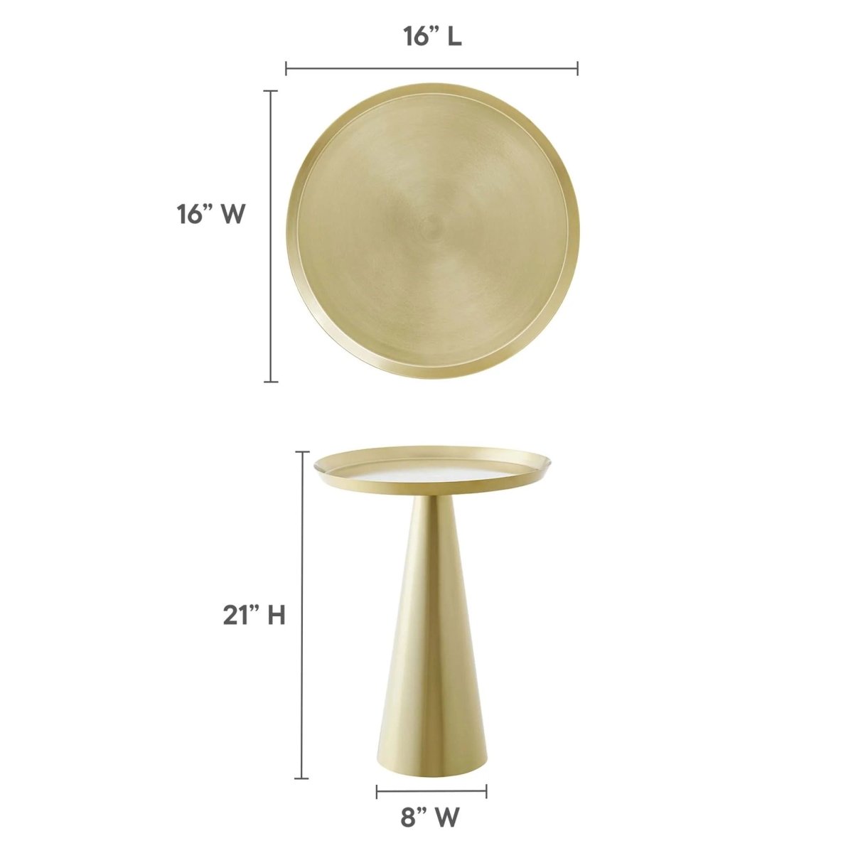 Round Iron Side Table with Raised Rim – 16 Inch - End & Side Tables available at Alpine Outlets in Denver