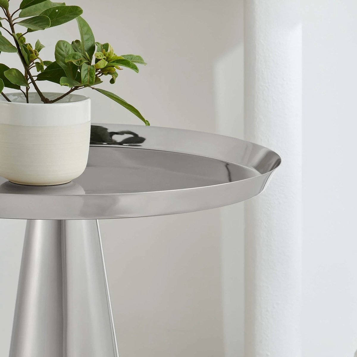 Round Iron Side Table with Raised Rim – 16 Inch - End & Side Tables available at Alpine Outlets in Denver