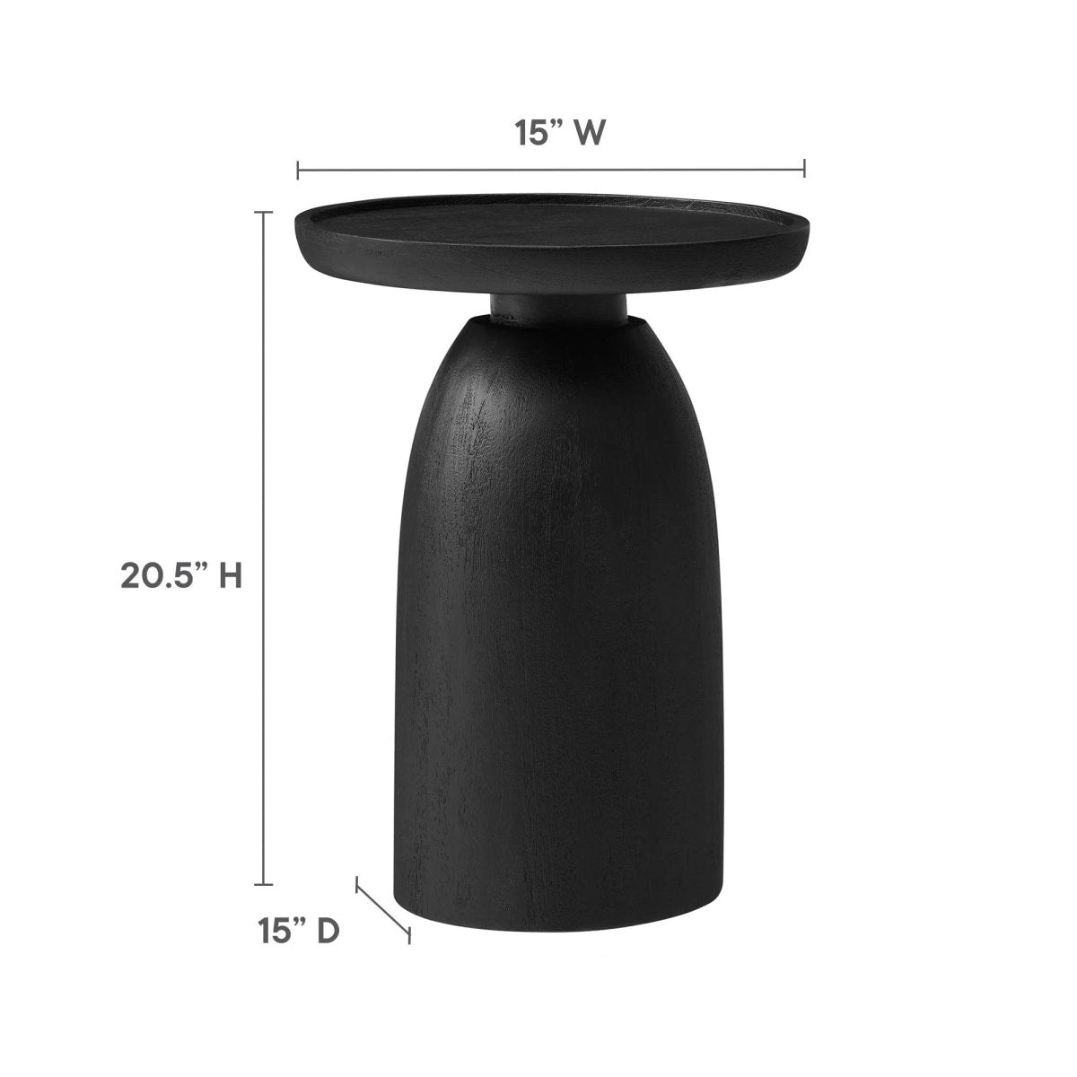 Round Mango Wood Side Table Drum Design – 15 Inch - End & Side Tables available at Alpine Outlets in Denver