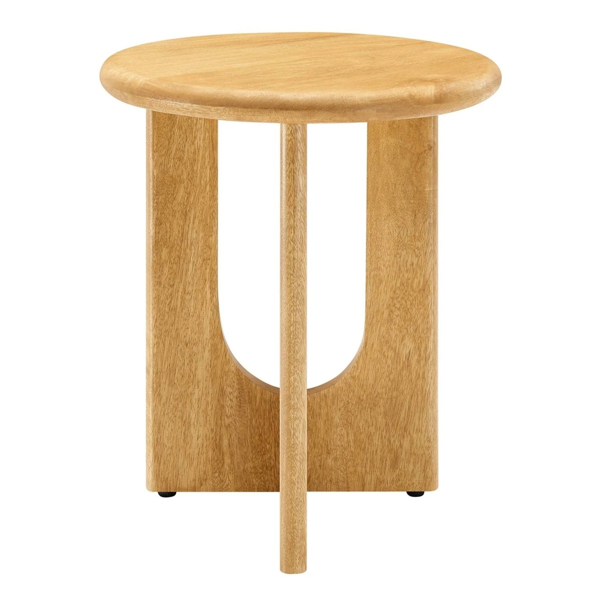Round Mango Wood Side Table Pedestal Design – 16 Inch - End & Side Tables available at Alpine Outlets in Denver