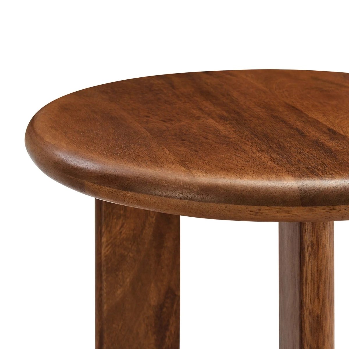 Round Mango Wood Side Table Pedestal Design – 16 Inch - End & Side Tables available at Alpine Outlets in Denver