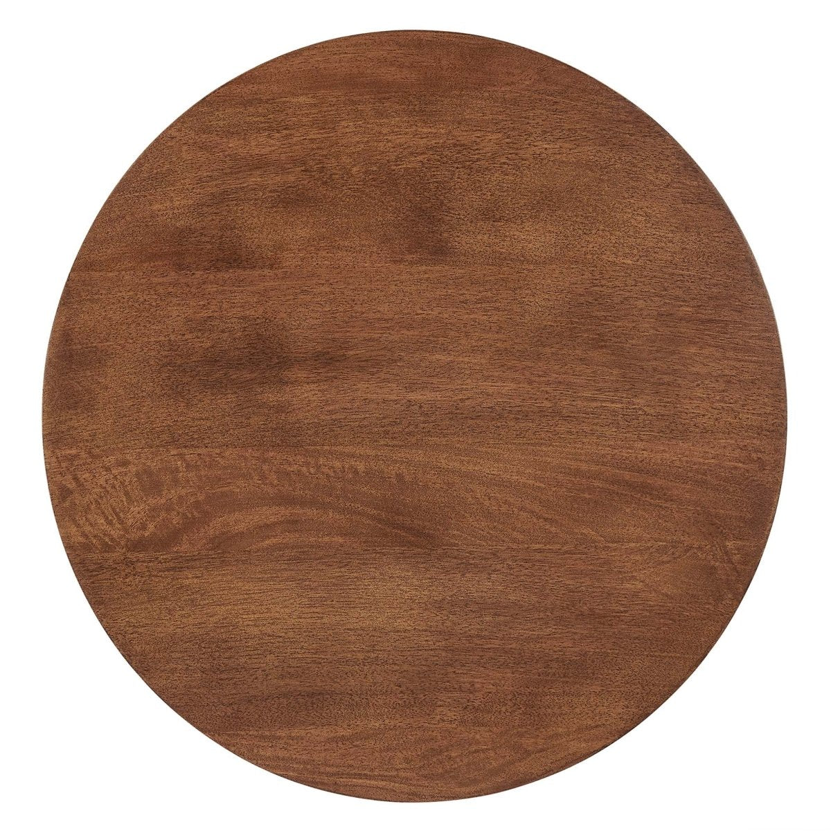 Round Mango Wood Side Table with Pedestal Base β Walnut 18 Inch - End & Side Tables available at Alpine Outlets in Denver