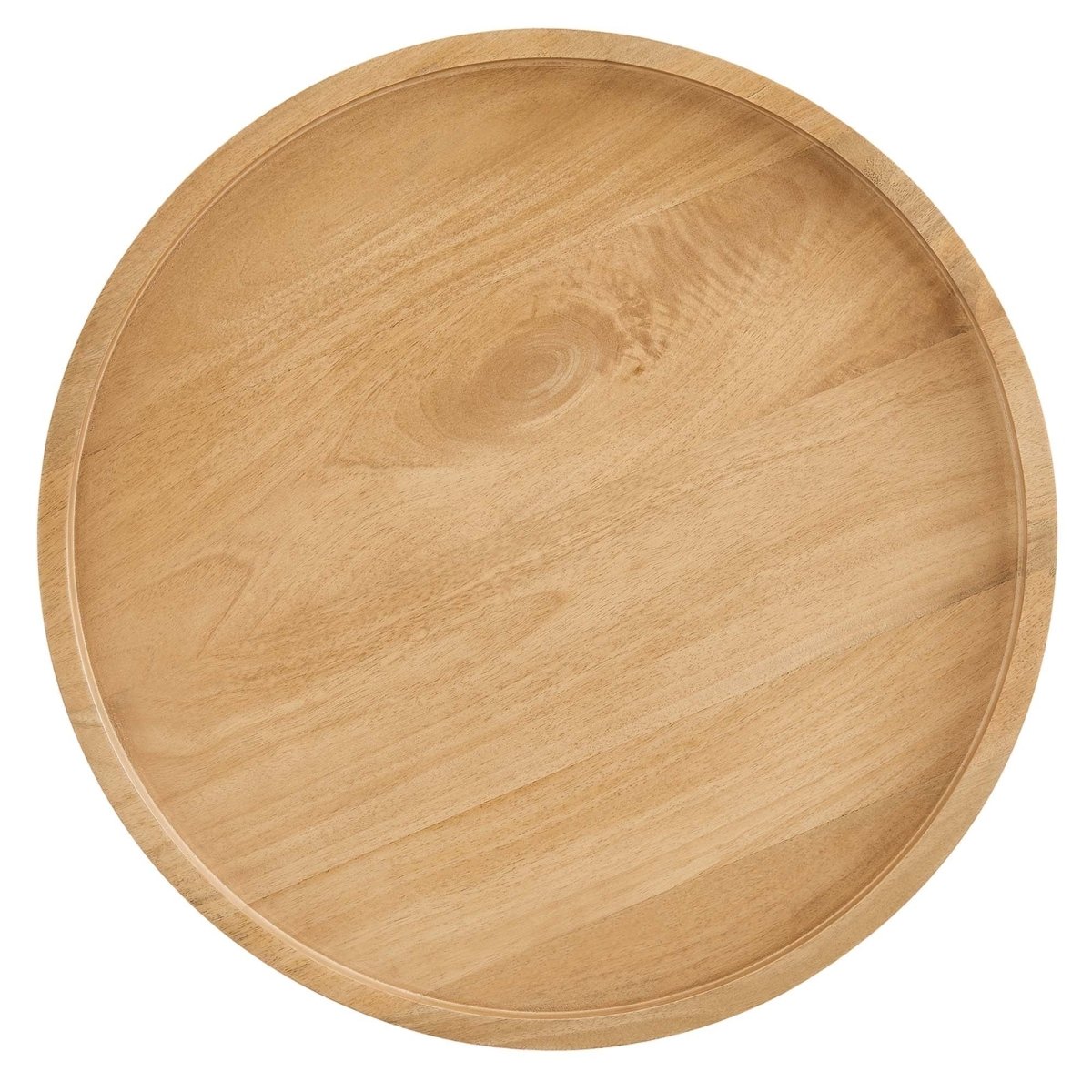 Round Mango Wood Side Table with Tray Top β 18 Inch - End & Side Tables available at Alpine Outlets in Denver