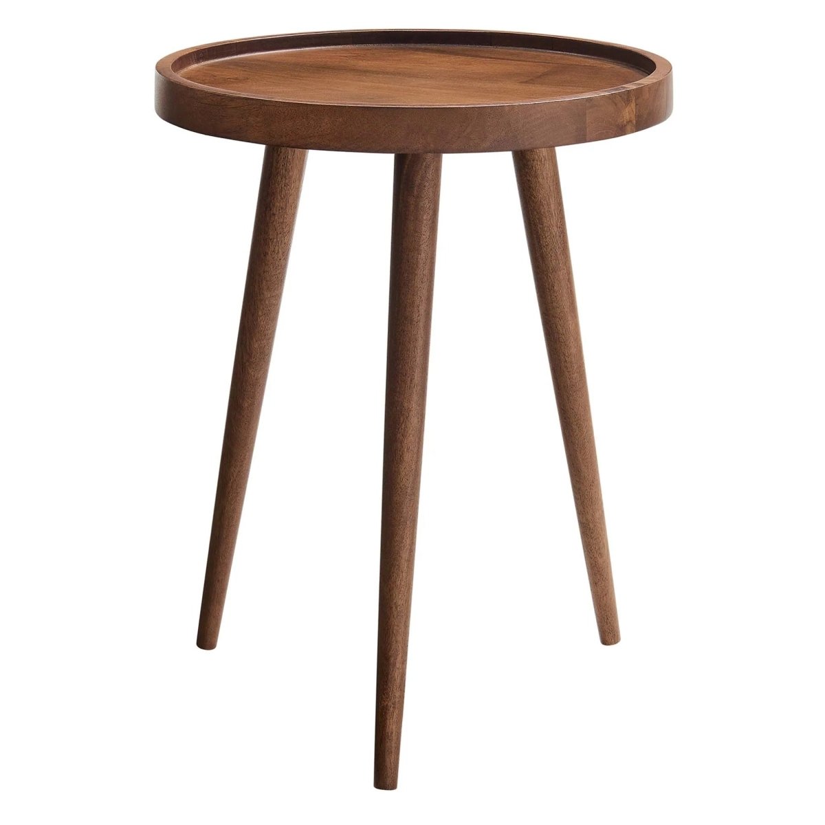 Round Mango Wood Side Table with Tray Top β 18 Inch - End & Side Tables available at Alpine Outlets in Denver