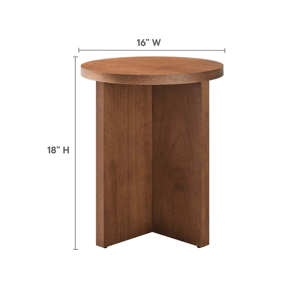Round Mango Wood Side Table with X Base – 16 Inch - End & Side Tables available at Alpine Outlets in Denver