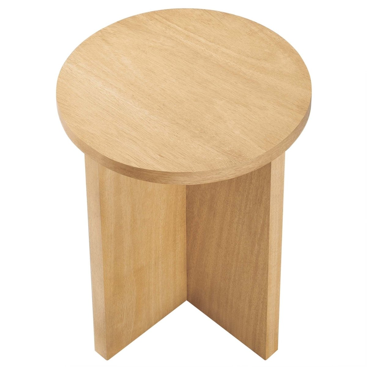 Round Mango Wood Side Table with X Base – 16 Inch - End & Side Tables available at Alpine Outlets in Denver